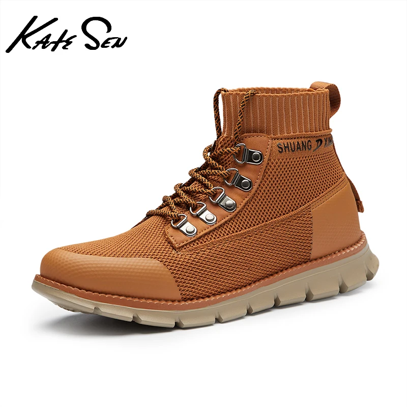 

2020 Men Casual Light mesh boots Classic Outdoor Breathable Walking boots Fshion Comfortable Anti-skid Rubber Motorcycle boots