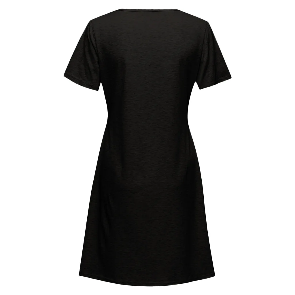 QWEEK/ летнее платье для сна с круглым вырезом и коротким рукавом, женское однотонное Хлопковое платье для беременных, женская ночная сорочка, удобная ночная рубашка
