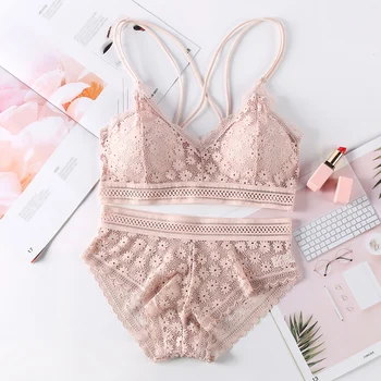 

Women Bra Panties Set Sexy Lace Bra Set Beauty Back Underwear Comfortable Skin-friendly Suit