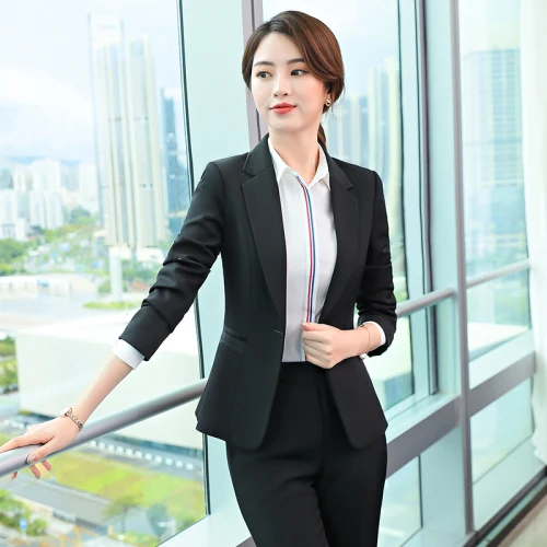 

Spring Autumn Fashion Professional Black Women Small Suit New Style Big Code Xxxxl Female Slim Workwear Temperament Clothes