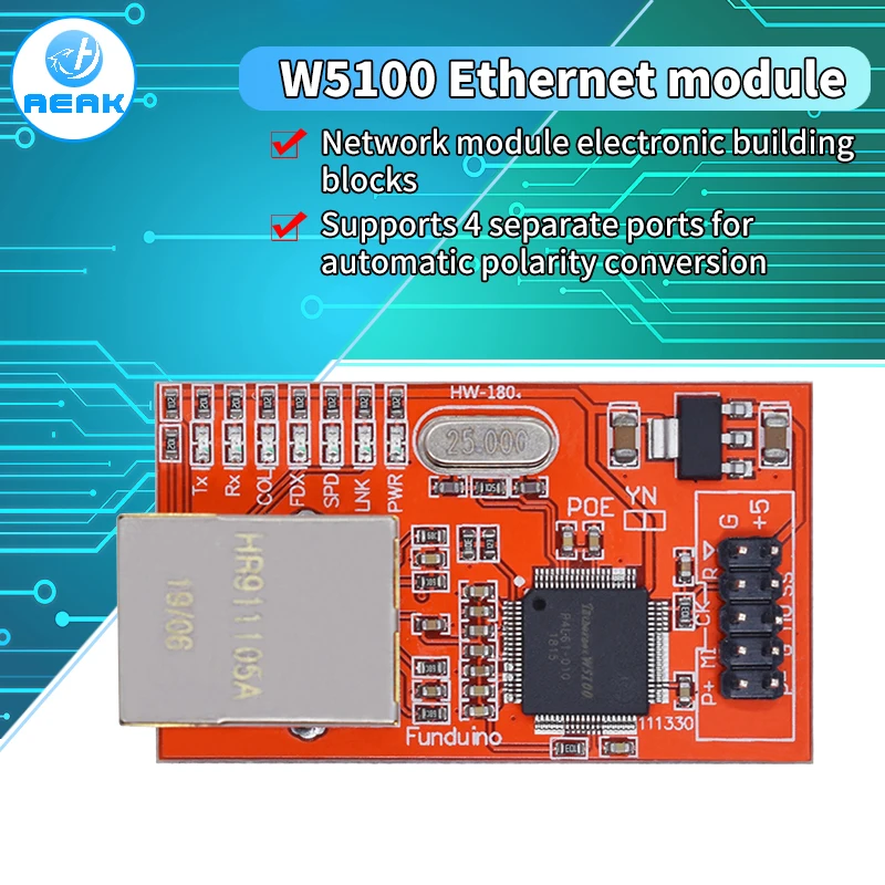 Сетевая плата Mini W5100 LAN Ethernet Shield модуль R3 3 В совместим с UNO Mega 2560 | Электронные