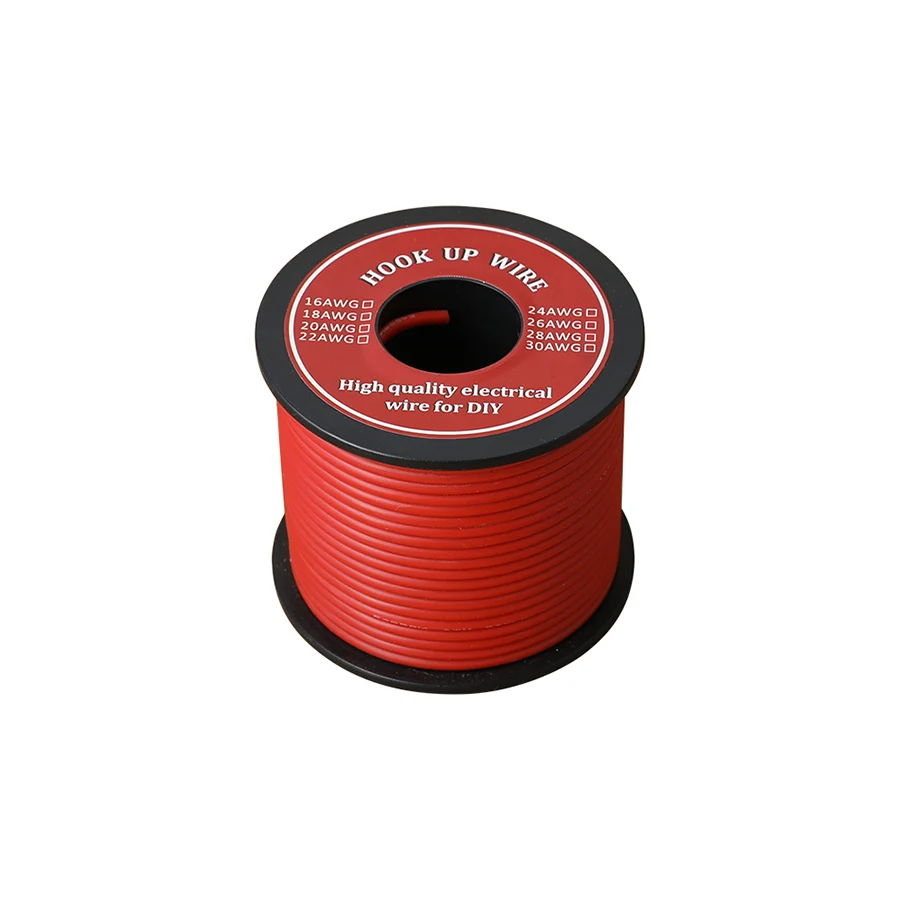 유연한 실리콘 전기 와이어, 고무 절연 주석 도금 구리, 3KV 안전 전류 12.7A, 6-25 m/h 로트, 16 AWG 연선