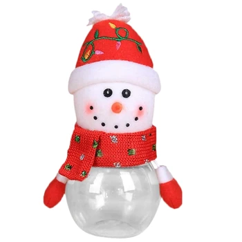 

Christmas Candy Jar with Lids for Party Table Storage Bottle Santa Bag Cookie Jar Sweet Christmas Box Kids Gift