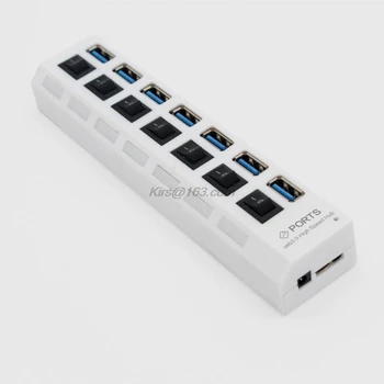 

3.0 USB Hub Splitter Multiple 7 Port Hub Splitters With Power Adapter Computer