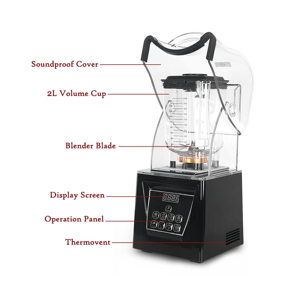ITOP 2L Professional Power Blender 2200W Smoothie Blender Food Fruit Juicer 30000RPM Pure Vopper Motor With 304 Stainless Blade 4
