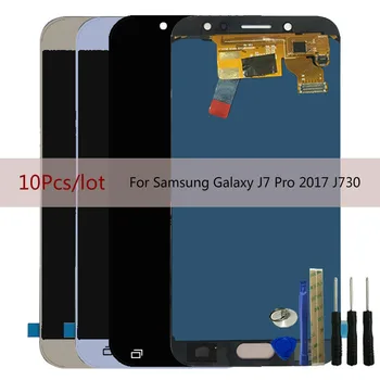 

10pcs/lot wholesale LCD Touch Screen Digitizer Brightness Adjustale For Samsung Galaxy J7 Pro 2017 J730 J730F/DS LCD Display