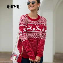 *#Best Price GIYU O Neck Argyle Printed Patchwork Sweater Loose Autumn Winter Knitted Jumpers Christmas Pullover sueter mujer invierno *#Best Price GIYU O Neck Argyle Printed Patchwork Sweater Loose Autumn Winter Knitted Jumpers Christmas Pullover sueter mujer invierno