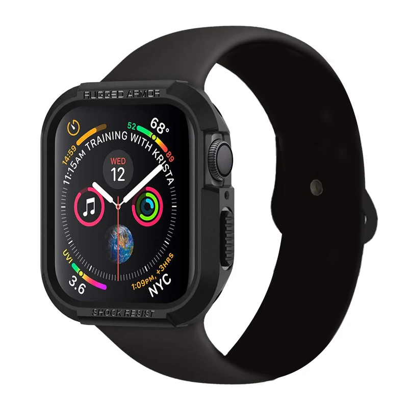 Прочный бронированный защитный чехол для apple watch 44 мм 40 42 iwatch 6/5/4/3/2/SE мягкий
