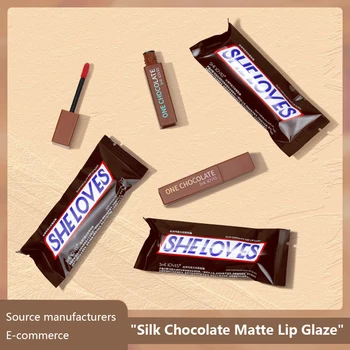 

2020 Chocolate Matte Liquid Lipstick Lip Gloss Professional Makeup Matte Lipstick Lip Kit Long Lasting Cosmetics Maquiagem TXTB1