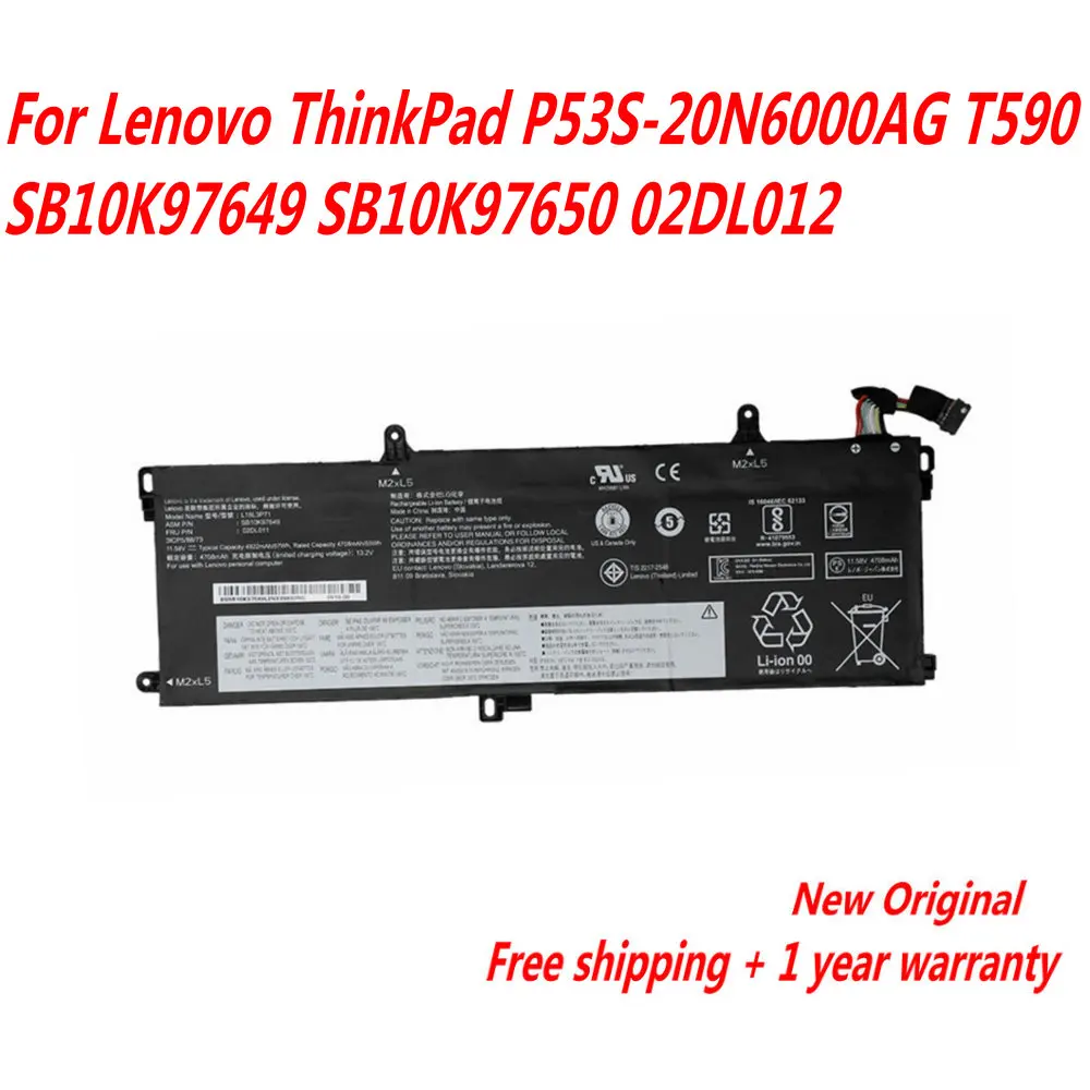 

Original L18M3P71 L18S3P71 L18L3P71 Laptop battery For Lenovo ThinkPad P53S-20N6000AG T590 SB10K97649 SB10K97650 02DL012