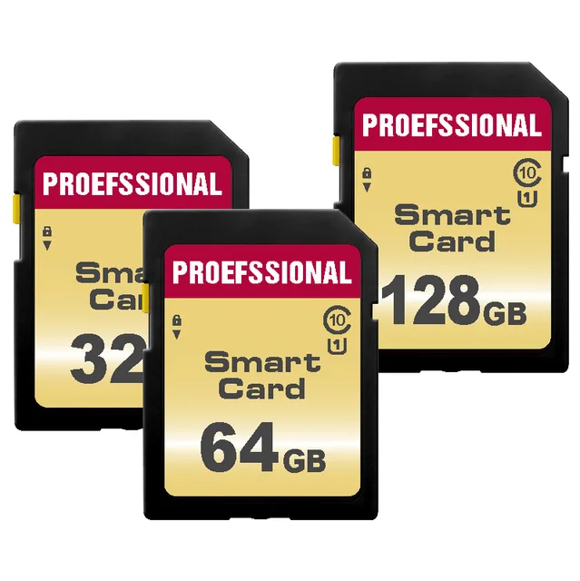 Tarjeta SD 100% genuina, tarjeta de memoria Flash para cámara, Clase 10, SDHC, SDXC, 16GB, 32GB, 64GB, 128GB