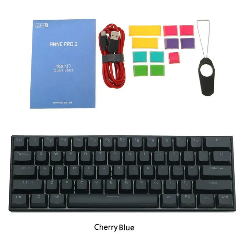 

60% Mechanical Keyboard Bluetooth 4.0 Type-C RGB 61 Keys Cherry Blue Red Switch