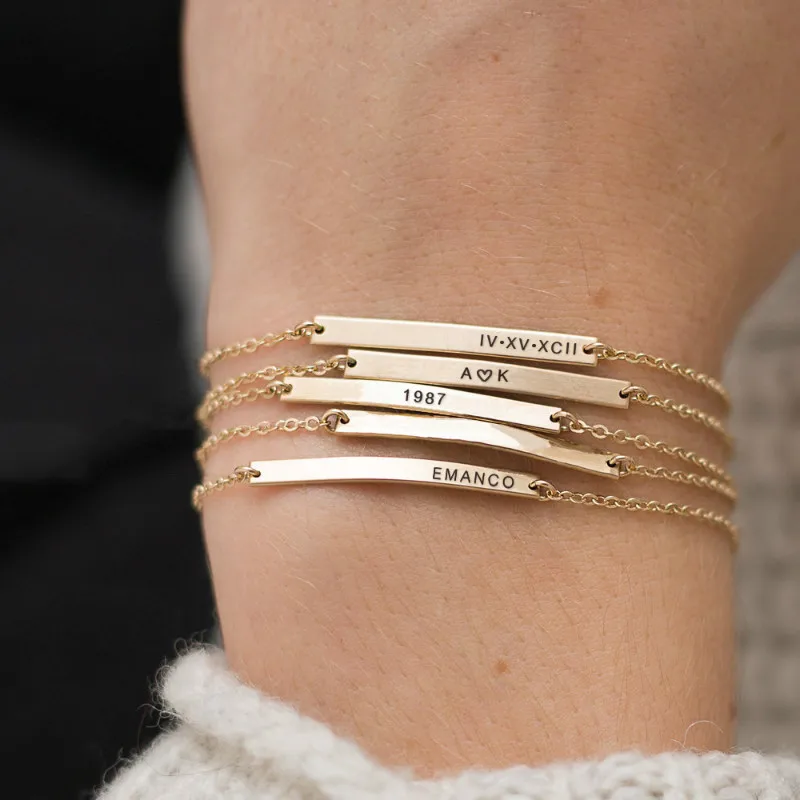 

DIY Name Stainless Steel Custom Bracelet Female Initial Personalized Multi-layer Best Friend Women's Bracelet 2019 Jewelry