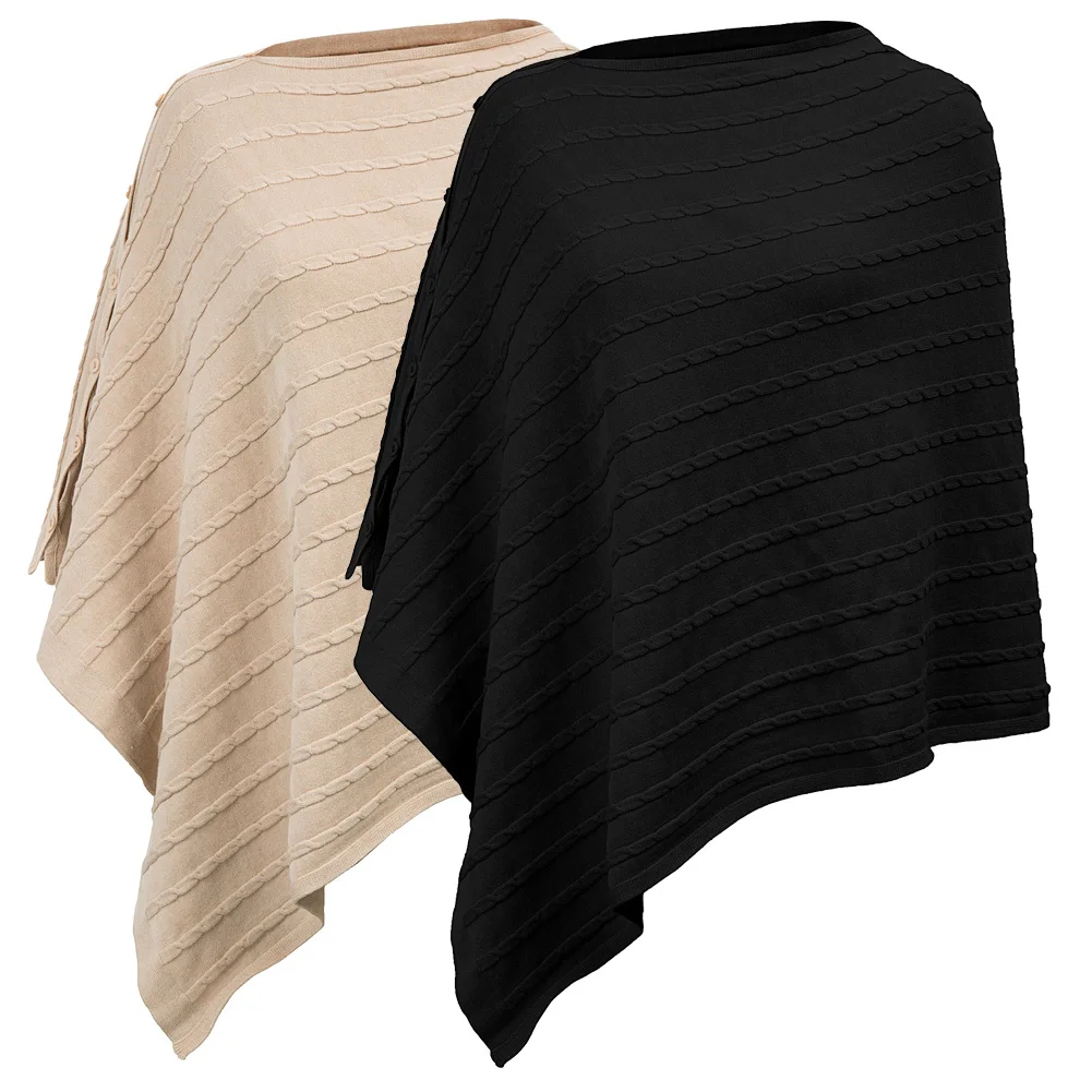 BP Женская Пашмина вязаная накидка/шаль/шарф трикотажный кардиган с пуговицами винтажная Элегантная Модная одежда в полоску Женская Леди