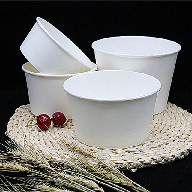 500x 32oz To-Go Soup Bowls Disposable Food Take Outs Containers for  Restaurant Cold Hot Meals with Lids White - AliExpress