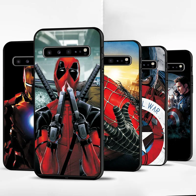 Чехол Marvel Avengers для Samsung S10 чехол Lite Plus черный из ТПУ S7 Edge S8 S9 M10 M40 |