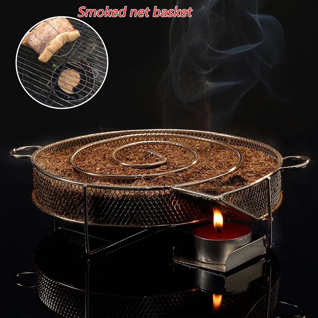 

New Cold Smoke Generator BBQ Accessories Steel Barbecue Grill Cooking Tool Smoker Salmon Bacon Fish Apple Wood Chip Smoking Box