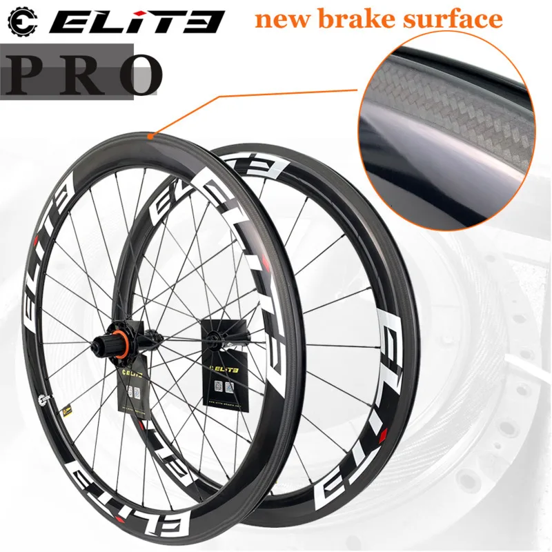 ELITEWHEELS PRO 700c Road Bicycle Carbon Wheels Bicycle Wheelset 30 35 38 45 47 50 55 60 88mm Tubular Clincher Tubeless Cycling