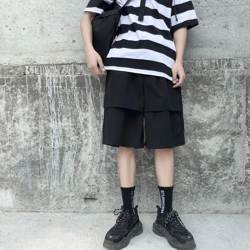 

Men's Shorts Summer New Korean Version Of Personality Splicing Popular Fashion Youth Leisure Loose Large Size Shorts