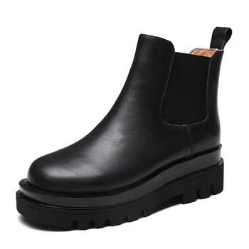 

Black Platform Winter Women's Shoes Martin Boots Breathable British Style Fashion Ins Cool Ankle Chelsea Boots