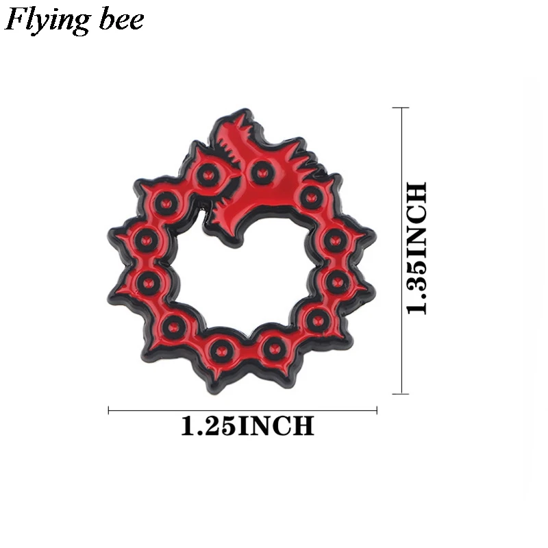 Flyingbee The Seven Deadly Sins брошь аниме эмалированные булавки для рюкзаки для женщин и мужчин булавки Индивидуальность Дети булавка Шарм ювелирные изделия X0572