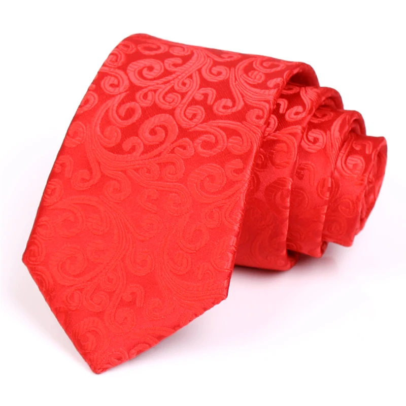 

2020 Brand New Groom Luxury Wedding Party Tie High Quality 7CM Red Ties For Men Business Work Necktie Fashion Formal Neck Tie