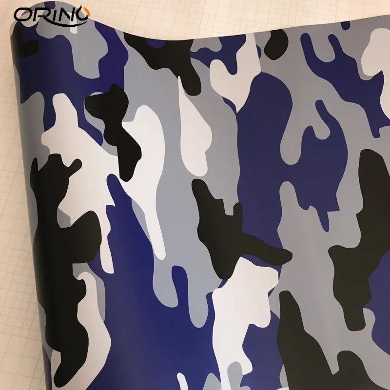 Black White Blue Camouflage Vinyl Film-5