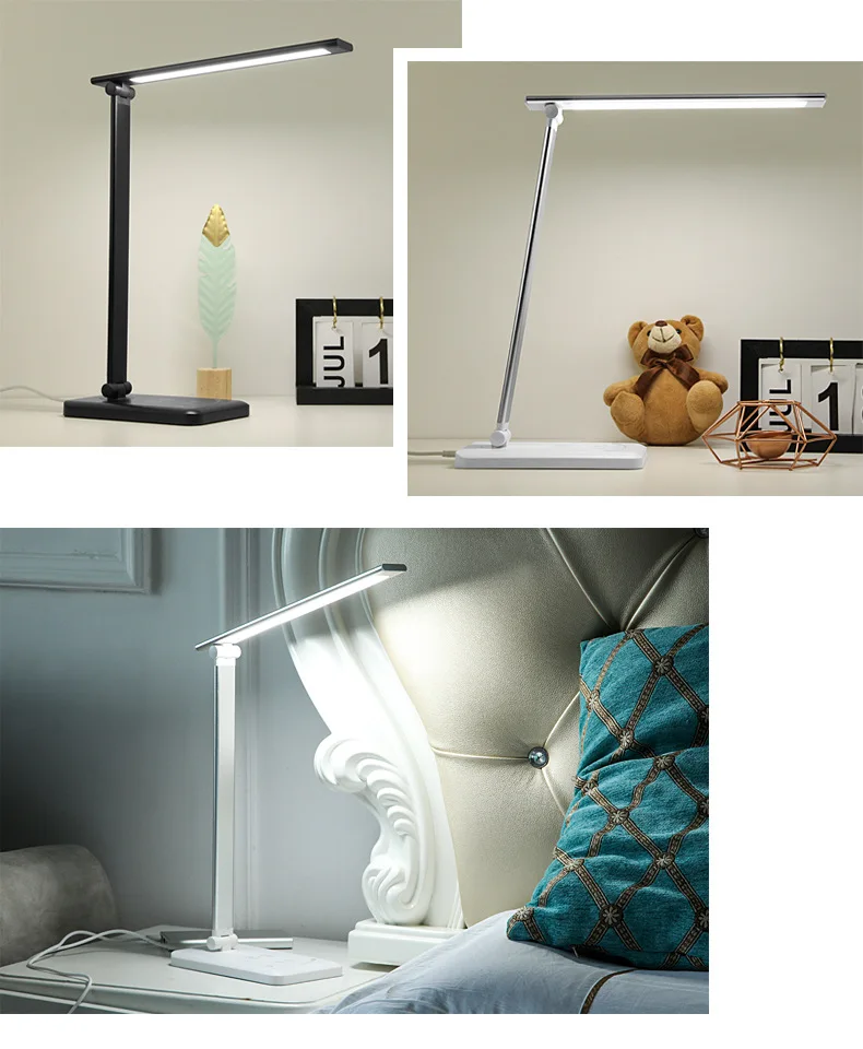 LED reading table lamp touch charging lamp dimming color warm living room bedroom study desktop lighting 5V