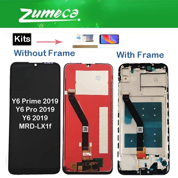 Без/с рамкой для hauwei Y6 Prime 2019 Pro MRD-LX1f ЖК-дисплей + сенсорный экран черного цвета с
