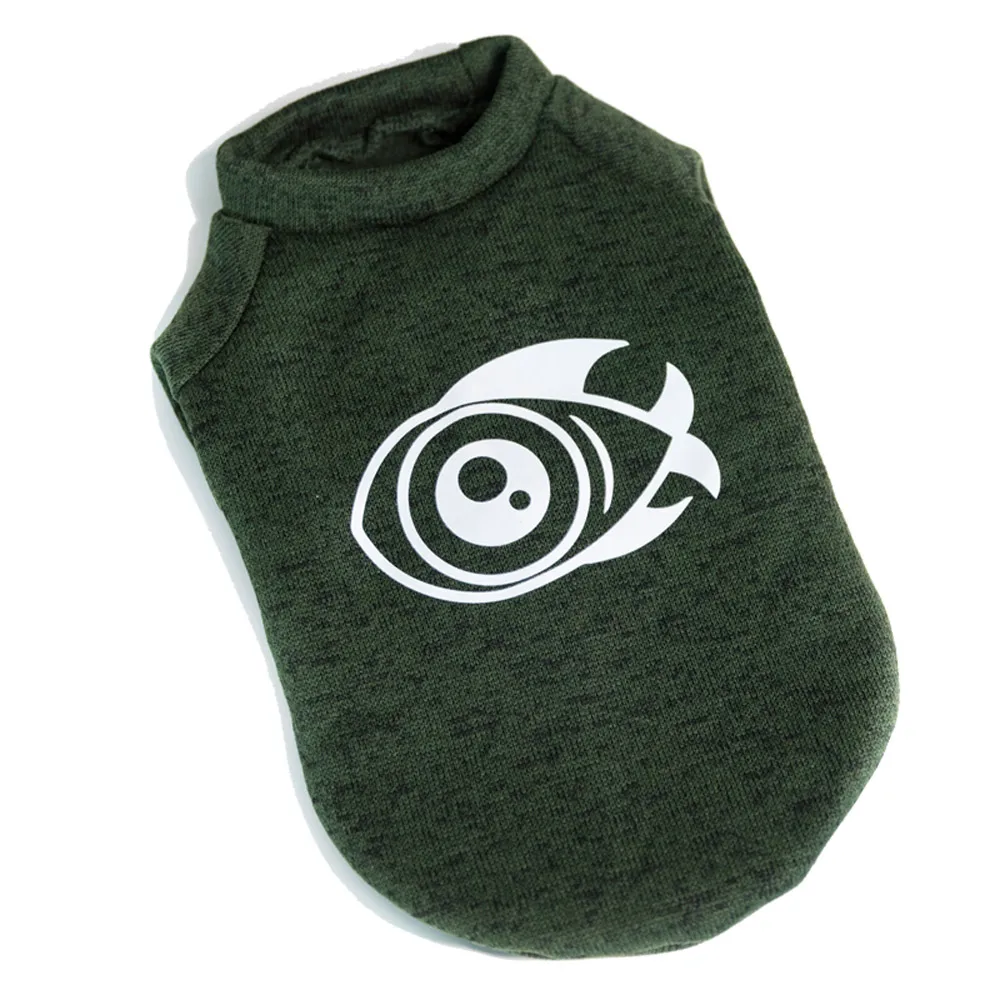 Dark green Одежда для собак зимняя спортивная теплая одежда для домашних животных милый пуловер с принтом свитер для собак для средних и мелких собак чихуахуа Французский бульдог Йорк свитер для собаки - Цвет: Dark green