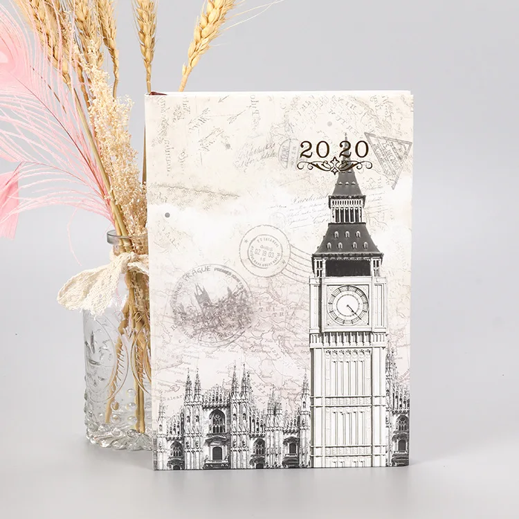 Agenda.1-.12 English / Spanish optional Notebook A5 14* 21 cm, thick waterproof paper hardcover, 160 sheets, 80 GSM - Цвет: Big Ben