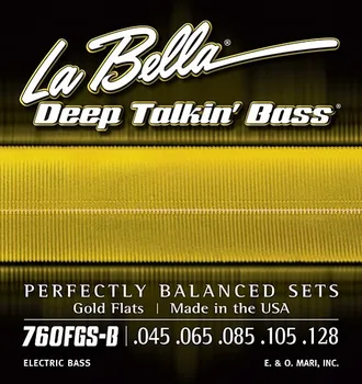 

760fgs-b gold flats strings for 5 string bass guitar, 45-128, La Bella