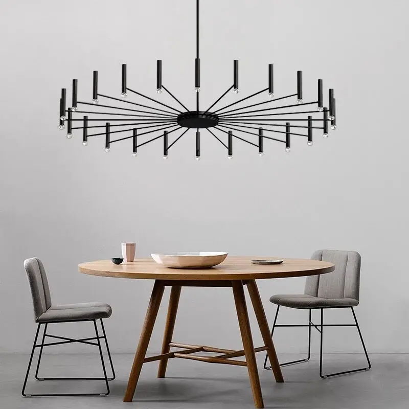 Современный дизайнерский светильник люстра простой железный подвесной для дома