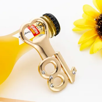 

20PCS/LOT Wedding Aniversary Party Souvenirs Guests 180th birthday gifts gold 18 beer bottle opener