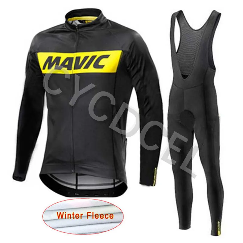 Командная Mavic зимняя теплая флисовая одежда для велоспорта, Мужская футболка с длинным рукавом, костюм для езды на велосипеде, MTB, одежда, комбинезон, комплект - Цвет: Cycling jersey 14