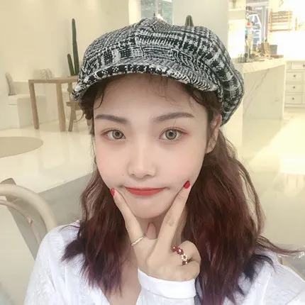 Net Red Beret Female Summer Thin British Retro Octagonal Cap Air-permeable Japanese Painter Newsboy Cap - Цвет: B