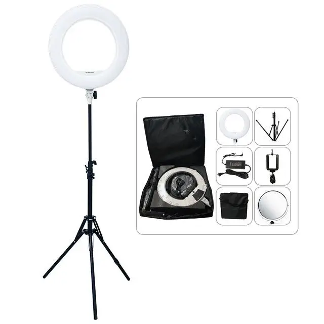 Yidoblo AX-480SII 18'' Dimmable Bio-color LED Ring Light Lamp USB charger F Makeup Camera Phone Photography Video Lighting 48W - Цвет: Белый