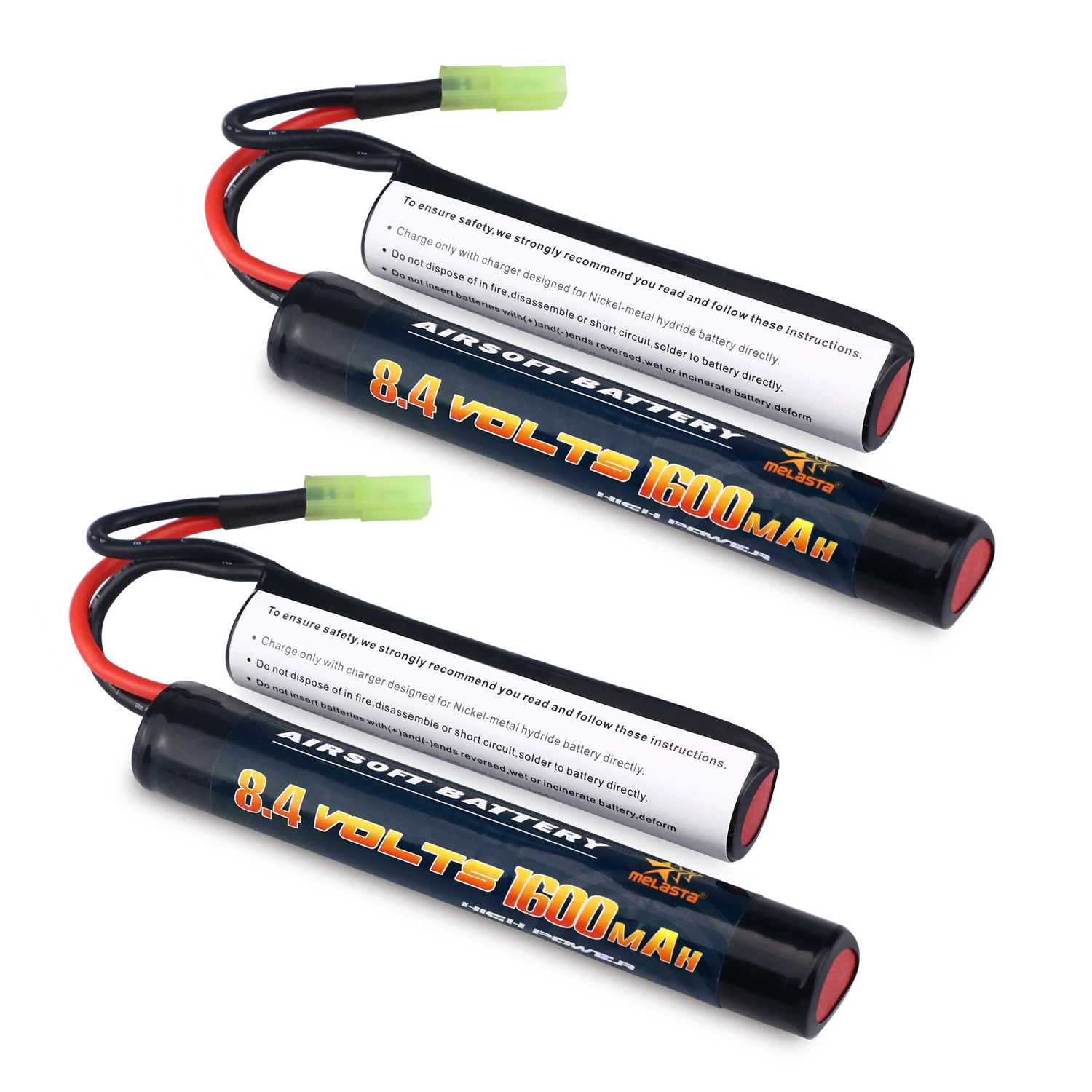 

2PCS 7S 2/3A 8.4v 1600mAh Butterfly NunChuck NIMH Battery Pack with Mini Tamiya Connector for Airsoft Guns AK AEG'S