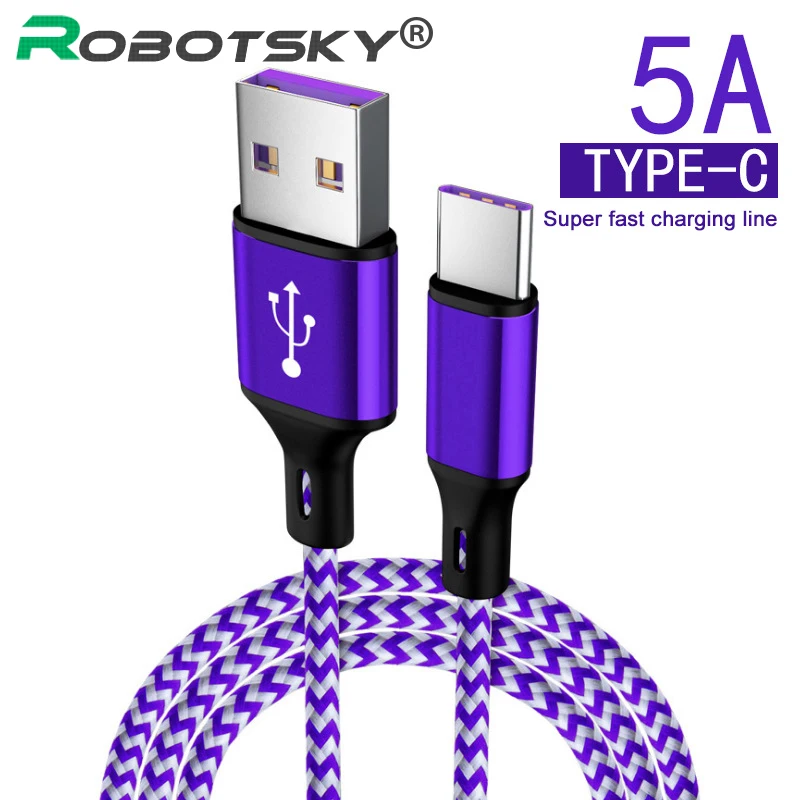 Кабель USB Type C 5A для Huawei Mate 20 P20 Pro Honor 10 Сверхбыстрая зарядка быстрая зарядка|Кабели