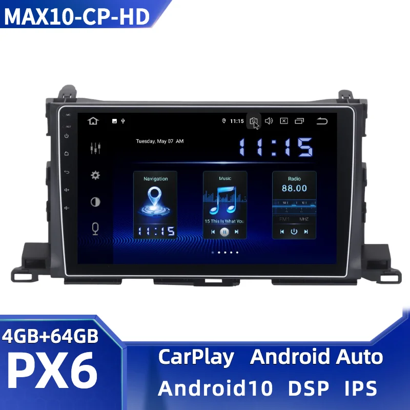 Dasaita 10 2 &quotAndroid 0 автомобильное радио для Toyota Highlander 2015 2016 2017 CarPlay DSP Мультимедиа GPS