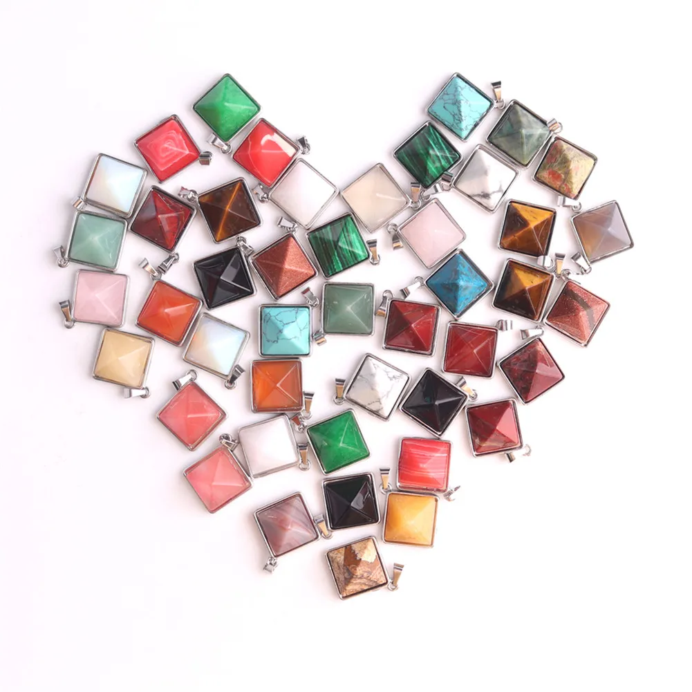 50pcs Natural Healing Gem Stone Necklace Pendants Carnelian Agates Crystal Quartz Turquoises Tiger Eyes Jewelry Reiki | Украшения и