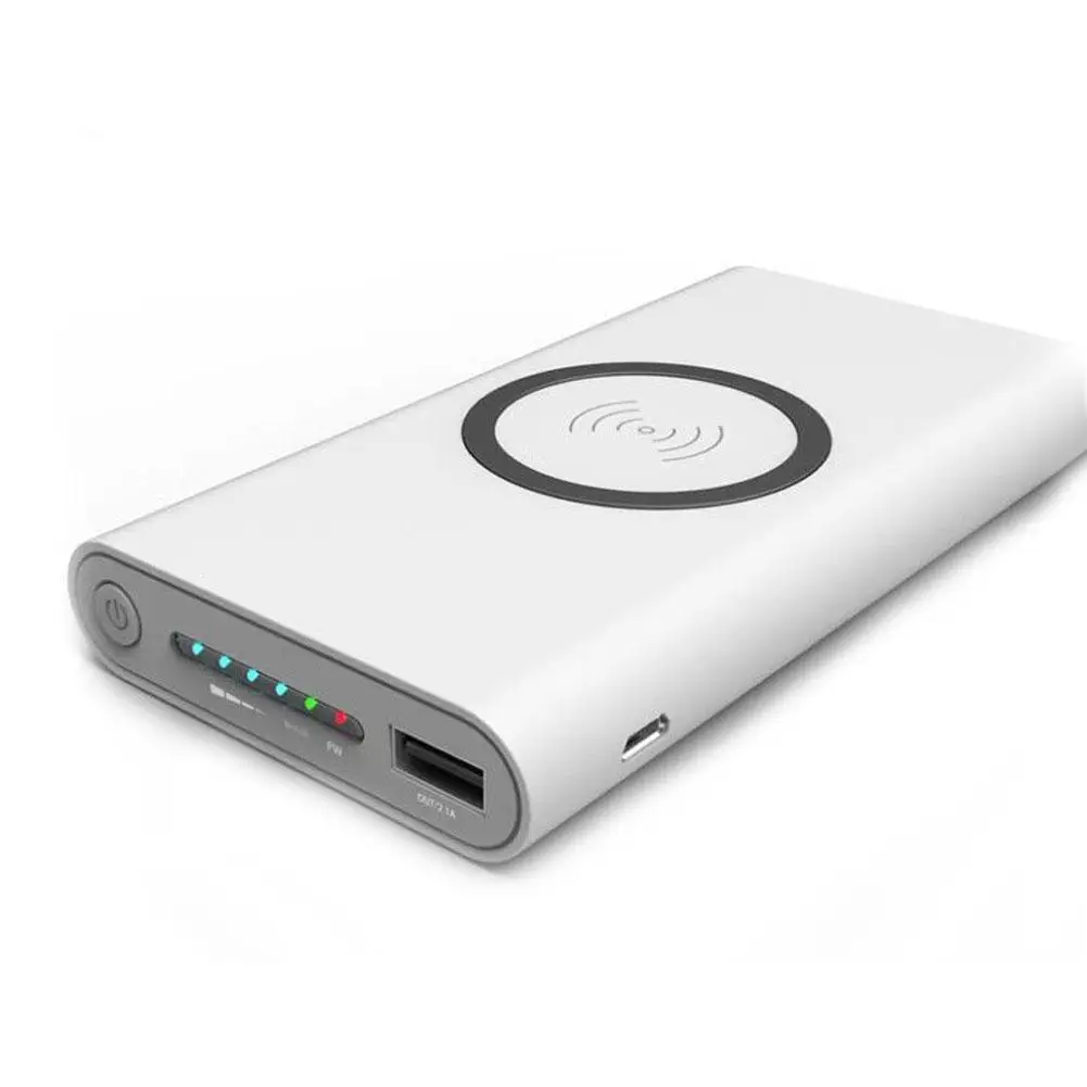 2 в 1 чехол для беспроводного зарядного устройства с портом usb type C без аккумулятора Портативный внешний аккумулятор DIY - Color: White