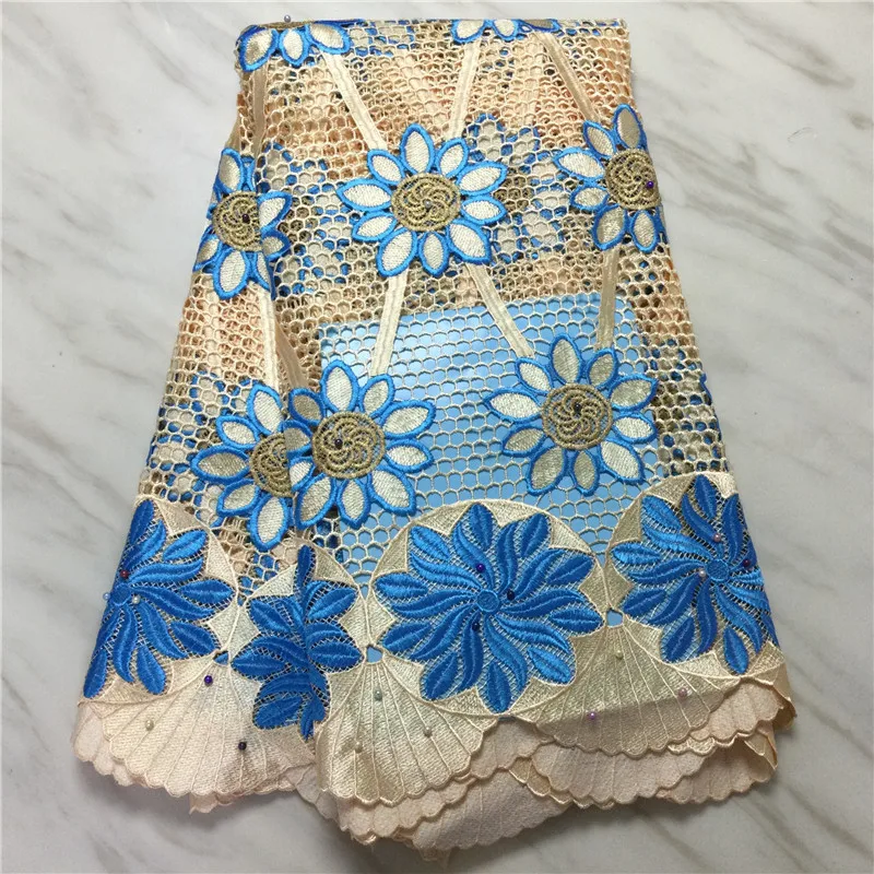 

Guipure Lace Fabric 2021 tissu Dentelle Strass Perle Cord Lace For Nigerian Party African Lace Fabric High Quality 5yard pl67-12