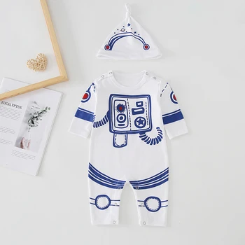 

Keelorn Baby Boys Pure Cotton Long Sleeve Romper with Hat Children Cartoon Clothes Kids Autumn Casual Rompers for Boys
