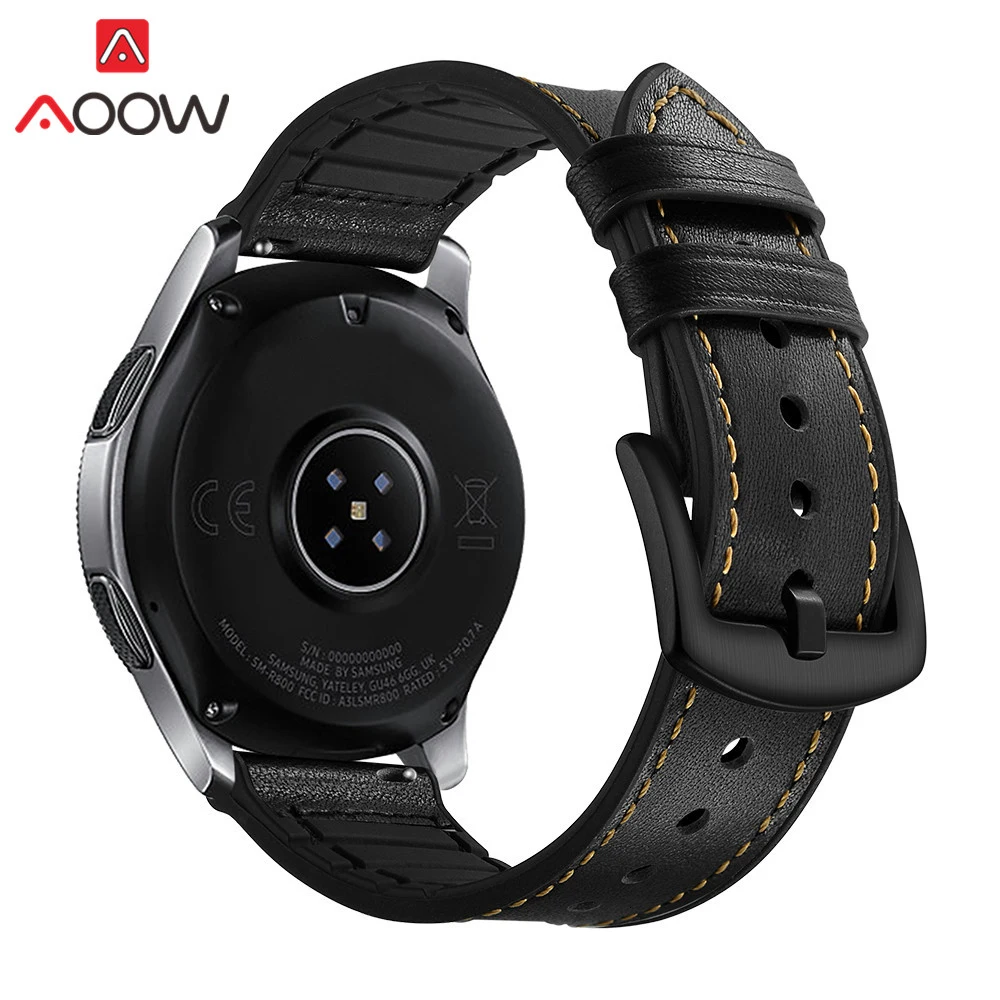 20 мм 22 мм силиконовый ремешок из натуральной кожи для samsung Galaxy Watch 42 мм 46 мм gear S3 S2 спортивный сменный Браслет ремешок