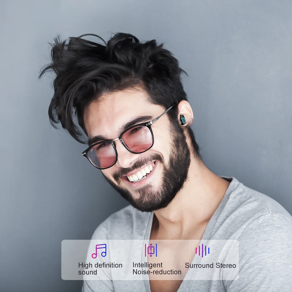 Bluetooth наушники BT5.0 стерео наушники TWS беспроводные наушники HIFI Звук наушники спортивные водонепроницаемые с зарядным устройством 3000 мАч