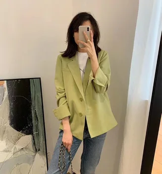 

Women Coat 2020 Spring New Loose Small Drop Shoulder Retro Casual Lazy Casual Blazer