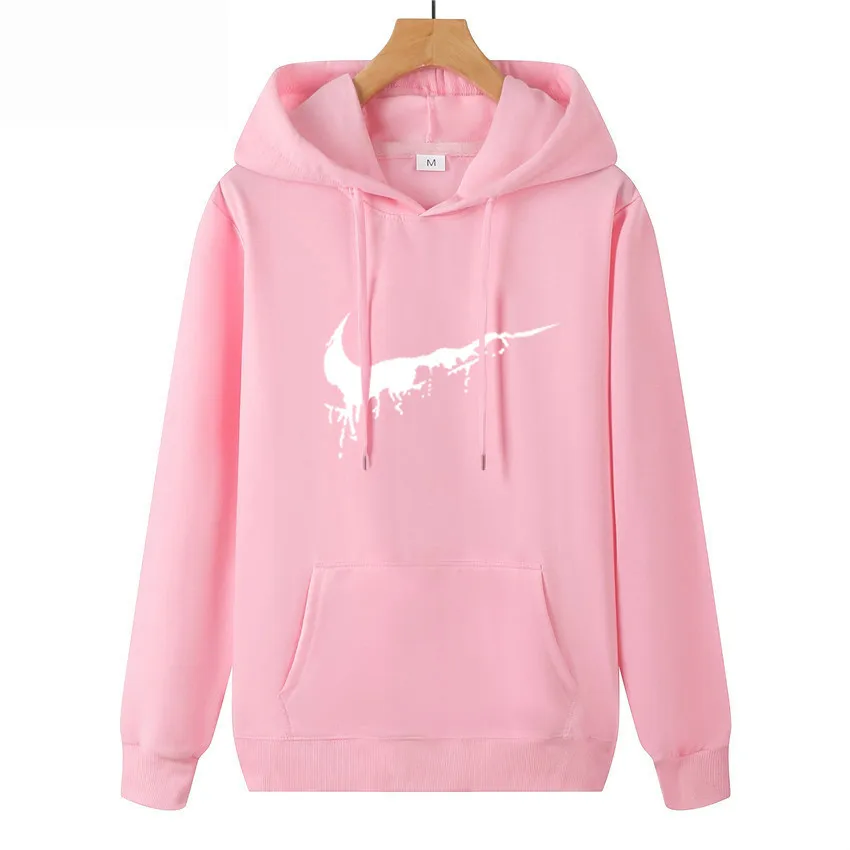 

2019 women's sweatshirt long-sleeve hoodie plain color printed casual sportswear spring and autumn new men's and women's wear