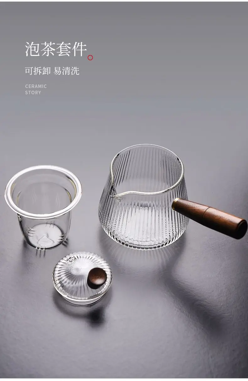 Ceramic the tea set high temperature resistant glass teapot set the home side story thickening small single pot of flower pot teapot