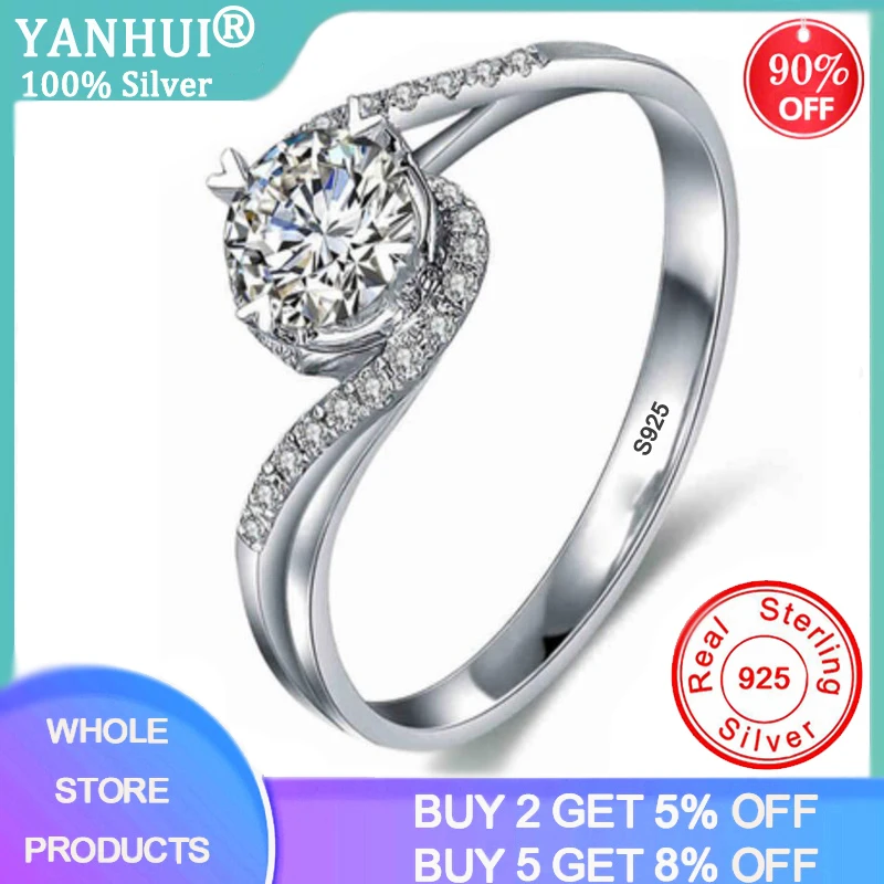 

With Certificate Romantic Heart Shape Four Claws Wedding Rings For Women 6mm 1 Carat Lab Diamond 925 Solid Silver Gift Ring R071